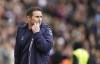 Everton manager Frank Lampard looks on during the English Premier League soccer match between West Ham United and Everton at the London Stadium, London, Sunday, April 3, 2022. (Mike Egerton/PA via AP)