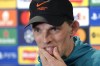 Chelsea's head coach Thomas Tuchel listens during a press conference ahead of Wednesday's Champions League first-leg quarterfinal soccer match between Chelsea and Real Madrid at Stamford Bridge stadium in London Tuesday, April 5, 2022. (AP Photo/Kirsty Wigglesworth)