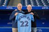 John Levy (right), CEO of TheScore Bet and Toronto Blue Jays president Mark Shapiro are shown in a Thursday, April 7, 2022 handout photo. TheScore Bet has secured a 10-year exclusive partnership with the Toronto Blue Jays. THE CANADIAN PRESS/HO-Toronto Blue Jays **MANDATORY CREDIT**