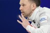 Canada Skip Brad Gushue watches after delivering a stone against Germany during the World Men's Curling Championships, Tuesday, April 5, 2022, in Las Vegas.&nbsp;Gushue lost 10-6 to Korey Dropkin of the United States in the men's world curling championship Thursday. THE CANADIAN PRESS/AP/John Locher