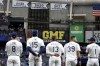 The Tampa Bay Rays unveil their 2021 AL East Championship banner before a baseball game against the Baltimore Orioles Friday, April, 8, 2022, in St. Petersburg, Fla. (AP Photo/Scott Audette)