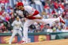 Philadelphia Phillies starting pitcher Zach Eflin (56) throws during the first inning of a baseball game against the Oakland Athletics, Sunday, April 10, 2022, in Philadelphia. (AP Photo/Laurence Kesterson)