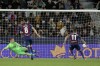 Levante's Jose Luis Morales, right, scores the opening goal from the penalty spot during a Spanish La Liga soccer match between Levante and Barcelona at the Ciutat de Valencia stadium in Valencia, Spain, Sunday, April 10, 2022. (AP Photo/Alberto Saiz)