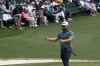 Tyrrell Hatton, of England, reacts to a missed putt on the 16th hole during the second round at the Masters golf tournament on Friday, April 8, 2022, in Augusta, Ga. (AP Photo/Robert F. Bukaty)