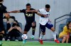 Vancouver Whitecaps midfielder Caio Alexandre (8) and Los Angeles FC defender Diego Palacios vie for the ball during the second half of an MLS soccer match in Los Angeles, Saturday, July 24, 2021. THE CANADIAN PRESS/AP-Ringo H.W. Chiu