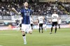 Inter's Marcelo Brozovic celebrates after scoring the first goal of the game during the Italian Serie A soccer match between Calcio Spezia and Inter Milan at the Alberto Picco Stadium in Spezia, Italy, Friday, April 15, 2022. (Tano Pecoraro/LaPresse via AP)