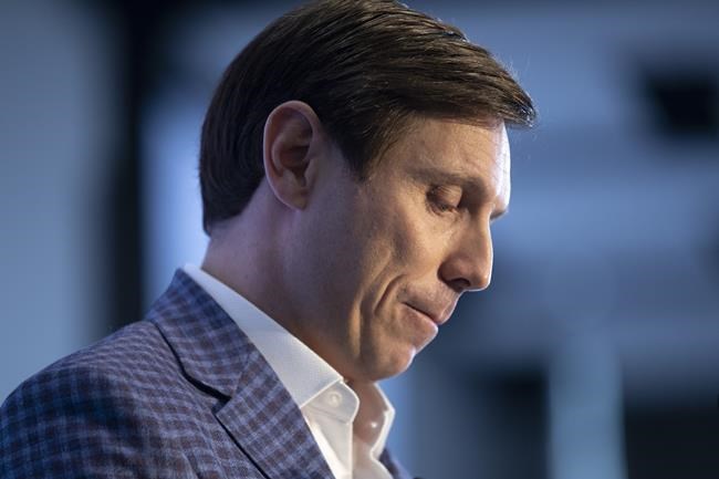 Patrick Brown announces his candidacy for the federal Conservative Leadership at a rally in Brampton, Ont., on Sunday, March 13, 2022. THE CANADIAN PRESS/Chris Young