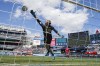 Real Salt Lake goalkeeper Zac MacMath (18) receives a goal by New York City FC forward Valentin Castellanos (11) in the second half of an MLS soccer match at Yankee Stadium, Sunday, April 17, 2022, in New York. (AP Photo/Eduardo Munoz Alvarez)
