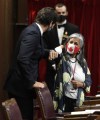 Prime Minister Justin Trudeau shares an elbow bump with Sen. Ratna Omidvar prior to the throne speech in the Senate chamber in Ottawa on Wednesday, Sept. 23, 2020.  The independent senator is calling on the House of Commons to fast-track a new law she is proposing to confiscate the billions of dollars of frozen Russian assets and use them to rebuild Ukraine.THE CANADIAN PRESS/Adrian Wyld
