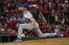 New York Mets starting pitcher Chris Bassitt throws during the fifth inning of a baseball game against the St. Louis Cardinals Tuesday, April 26, 2022, in St. Louis. (AP Photo/Jeff Roberson)