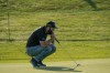 Jon Rahm of Spain lines up a shot on the 12th green during the first round of the Mexico Open at Vidanta in Puerto Vallarta, Mexico, Thursday, April 28, 2022. (AP Photo/Eduardo Verdugo)