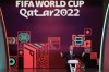 En foto del 1 de abril del 2022, el presidente de la FIFA Gianni Infantino durante el sorteo para la Copa Mundial de Qatar en Doha. El miércoles 13 de abril del 2022, la FIFA nombra a su cuarto director de marketing en menos de cuatro años. (AP Foto/Hassan Ammar)