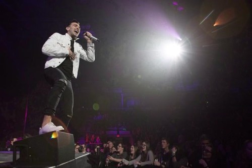 Hedley lead singer Jacob Hoggard performs during the band's final concert of their current tour in Kelowna, B.C. on Friday, March 23, 2018. THE CANADIAN PRESS/Jeff Bassett