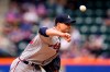 Atlanta Braves' Charlie Morton pitches during the first inning against the New York in the first baseball game of a doubleheader Mets, Tuesday, May 3, 2022, in New York. (AP Photo/Frank Franklin II)