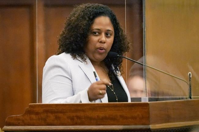 FILE - State Rep. Zakiya Summers, D-Jackson, speaks in the House Chamber at the Capitol in Jackson, Miss., on March 30, 2021. Summers, a mother herself, said it would be a