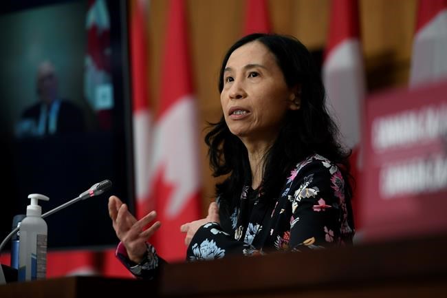 Chief Public Health Officer of Canada Dr. Theresa Tam speaks during a news conference in Ottawa on Tuesday, Dec. 22, 2020. Tam says the government is trying to find out how many Canadians are suffering from long-COVID as researchers try to learn more about the prolonged affects of the virus. THE CANADIAN PRESS/Justin Tang