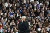 Real Madrid's head coach Carlo Ancelotti reacts during the Champions League semi final, second leg soccer match between Real Madrid and Manchester City at the Santiago Bernabeu stadium in Madrid, Spain, Wednesday, May 4, 2022. (AP Photo/Manu Fernandez)