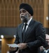 International Development Minister and Pacific Economic Development Agency of Canada Minister Harjit Sajjan rises during Question Period, Monday, April 4, 2022 in Ottawa.&nbsp;International Development Minister Harjit Sajjan says Canada is giving $229 million in aid for Syria and its neighbours this year. THE CANADIAN PRESS/Adrian Wyld