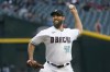 Arizona Diamondbacks pitcher Madison Bumgarner throws against the Miami Marlins in the first inning during a baseball game, Tuesday, May 10, 2022, in Phoenix. (AP Photo/Rick Scuteri)