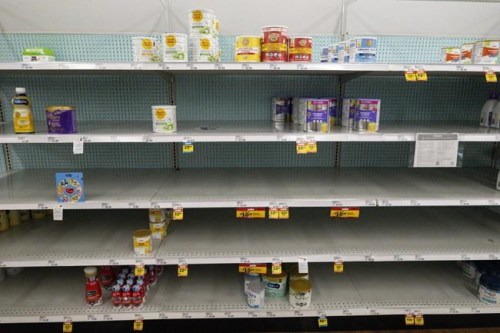 Baby formula is displayed on the shelves of a grocery store in Carmel, Ind., Tuesday, May 10, 2022. Parents across the U.S. are scrambling to find baby formula because supply disruptions and a massive safety recall have swept many leading brands off store shelves. THE CANADIAN PRESS/AP-Michael Conroy