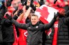 Canada head coach John Herdman celebrates the team's win following second half CONCACAF World Cup soccer qualifying action against Jamaica, in Toronto on Sunday, March 27, 2022.&nbsp;Canada will host Iran in a men's soccer friendly on June 5 in Vancouver. THE CANADIAN PRESS/Frank Gunn
