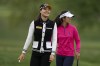 In Gee Chun, of South Korea, reacts after her birdie putt on the fourth green during the second round of the LPGA Cognizant Founders Cup golf tournament, Friday, May 13, 2022, in Clifton, N.J. (AP Photo/John Minchillo)