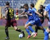 Salernitana's Pasquale Mazzocchi, left, and Empoli's Valerio Verre battle for the ball during the Serie A soccer match between Empoli and Salernitana at Castellani Stadium in Empoli, Italy, Saturday May 14, 2022. (Marco Bucco/LaPresse via AP)