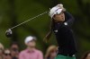 Minjee Lee, of Australia, hits off the fourth tee during the fourth round of the LPGA Cognizant Founders Cup golf tournament, Sunday, May 15, 2022, in Clifton, N.J. (AP Photo/Seth Wenig)