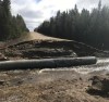 A washed-out bridge near Duck Mountain Provincial Park in Manitoba is shown in this undated photo. Many roads and bridges in the area have been severely damaged by flooding. THE CANADIAN PRESS/HO-Dawn Dowsett*MANDATORY CREDIT*