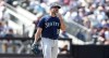 Seattle Mariners starting pitcher Robbie Ray (38) reacts after giving up runs against the New York Mets during the fourth inning of a baseball game in New York, Sunday, May 15, 2022. Ray did not travel with the Seattle Mariners for their series in Toronto against the Blue Jays. THE CANADIAN PRESS/AP-Noah K. Murray
