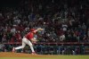 Los Angeles Angels starting pitcher Reid Detmers (48) throws during the ninth inning of a baseball game against the Tampa Bay Rays in Anaheim, Calif., Tuesday, May 10, 2022. (AP Photo/Ashley Landis)
