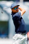 Rickie Fowler drives on the 4th hole during a practice round for the PGA Championship at Southern Hills Country Club, Monday, May 16, 2022, in Tulsa, Okla. (Mike Simons/Tulsa World via AP)