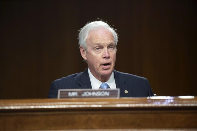 Sen. Ron Johnson, R-Wis., speaks during a Senate Foreign Relations committee hearing on the Fiscal Year 2023 Budget in Washington, Tuesday, April 26, 2022. (Bonnie Cash/Pool Photo via AP)