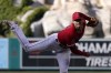 Los Angeles Angels starting pitcher Shohei Ohtani throws to the plate during the sixth inning of a baseball game against the Tampa Bay Rays Wednesday, May 11, 2022, in Anaheim, Calif. (AP Photo/Mark J. Terrill)