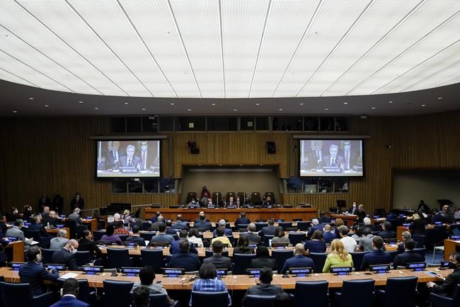U.S. Secretary of State Antony Blinken chairs a ministerial meeting on growing food insecurity around the world, which has been exacerbated by Russia's war on Ukraine, Wednesday, May 18, 2022, at United Nations headquarters. (AP Photo/John Minchillo)