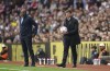 Crystal Palace manager Patrick Vieira, left and Aston Villa manager Steven Gerrard on the touchline, during the English Premier League soccer match between Aston Villa and Crystal Palace at Villa Park, Birmingham, England, Sunday May 15, 2022. (Zac Goodwin/PA via AP)