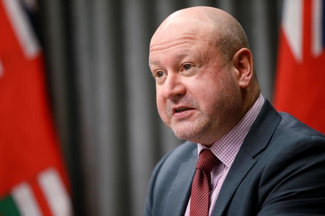 Dr. Brent Roussin, Manitoba chief public health officer, speaks during the province's latest COVID-19 update at the Manitoba legislature in Winnipeg Wednesday, December 16, 2020. THE CANADIAN PRESS/John Woods