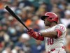 FILE - Los Angeles Angels' Justin Upton watches his two-run home run against the Detroit Tigers in the first inning of a baseball game in Detroit, Aug. 18, 2021. Looking to boost their lineup, the Seattle Mariners have signed veteran slugger Upton to a one-year contract. Upton, a four-time All-Star, was released by the Angels on April 8, 2022, heading into the final season of a $106 million, five-year guaranteed contract. (AP Photo/Paul Sancya, File)