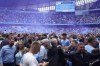 Manchester City fans celebrate after the English Premier League soccer match between Manchester City and Aston Villa at the Etihad Stadium in Manchester, England, Sunday, May 22, 2022. Manchester City won the match against Aston Villa and secured the 2022 Premier League title. (AP Photo/Dave Thompson)