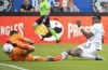 CF Montreal's goalkeeper Sebastian Breza makes a save against Real Salt Lake's Sergio Cordova during second half MLS soccer action in Montreal, Sunday, May 22, 2022. THE CANADIAN PRESS/Graham Hughes