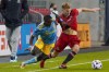 Philadelphia Union midfielder Jamiro Monteiro (10) and Toronto FC forward Jacob Shaffelburg (24) battle for possession of the ball along the sideline during first half MLS action in Toronto on Wednesday, October 27, 2021. THE CANADIAN PRESS/Evan Buhler