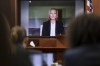 Model Kate Moss, a former girlfriend of actor Johnny Depp, testifies via video link at the Fairfax County Circuit Courthouse in Fairfax, Va., Wednesday, May 25, 2022. Depp sued his ex-wife Amber Heard for libel in Fairfax County Circuit Court after she wrote an op-ed piece in The Washington Post in 2018 referring to herself as a 