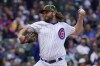 Chicago Cubs starting pitcher Wade Miley throws against the Arizona Diamondbacks during the third inning of a baseball game in Chicago, Sunday, May 22, 2022. (AP Photo/Nam Y. Huh)