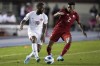 Canada's Junior Hoilet, left, and Panama's Cesar Blackman battle for the ball during a qualifying soccer match for the FIFA World Cup Qatar 2022 in Panama City, Panama, Wednesday, March 30, 2022. Panama will sub in for Iran as Canada's opponent for an upcoming men's soccer friendly in Vancouver.THE CANADIAN PRESS/AP/Arnulfo Franco