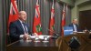Chief provincial public health officer Dr. Brent Roussin (left) and Premier Brian Pallister announced a subtle easing of code-red restrictions on Thursday. (Mike Deal / Winnipeg Free Press)
