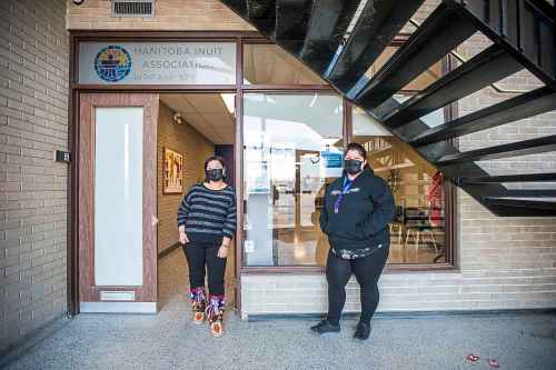 Janet Kanayok (left) and Jenelle Sammurtok at the Manitoba Inuit Association. They hope the new gallery will help the community better appreciate Inuit art and culture. (Mikaela MacKenzie / Winnipeg Free Press)