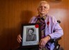 Chelsea Kemp/The Brandon Sun
Canadian Women's Army Corps veteran Irene Hogeland holds a photo of herself in uniform taken during the Second World War at the Dinsdale Personal Care Home Tuesday.