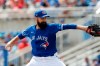 Toronto Blue Jays starting pitcher Matt Shoemaker throws during a spring training baseball game against the Philadelphia Phillies, Sunday, March 8, 2020, in Dunedin, Fla. (AP Photo/Carlos Osorio)