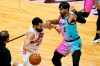 Toronto Raptors guard Fred VanVleet (23) drives to the basket as Miami Heat guard Gabe Vincent (2) defends during the first half of an NBA basketball game, Wednesday, Feb. 24, 2021, in Miami. (AP Photo/Lynne Sladky)