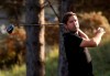 England's Robert Rock tees off on the eighteenth during the second round of the Scottish Open at The Renaissance Club, North Berwick, Scotland, Friday, Oct. 2, 2020. (Jane Barlow/PA via AP)